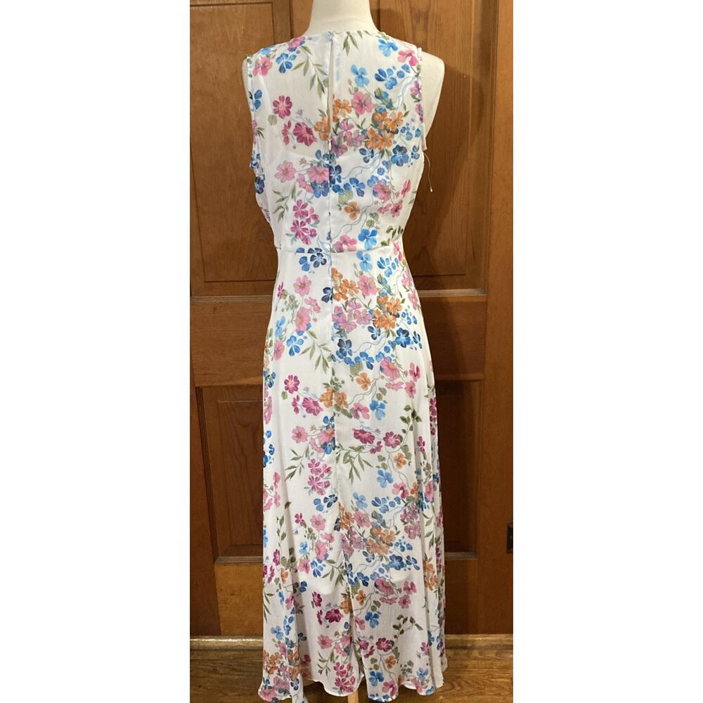 Calvin Klein Surplice Floral Print Dress Sz 6 Fairy Cottage Wedding Guest Easter - Picture 2 of 13